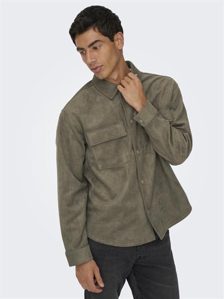 ONSRAVI FAKE SUEDE SHACKET OTW falcon