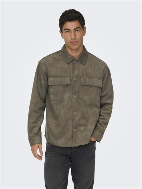 ONSRAVI FAKE SUEDE SHACKET OTW falcon
