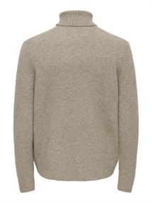 ONSRAY REG LS WOOL BLEND ROLL KNIT FRML walnut