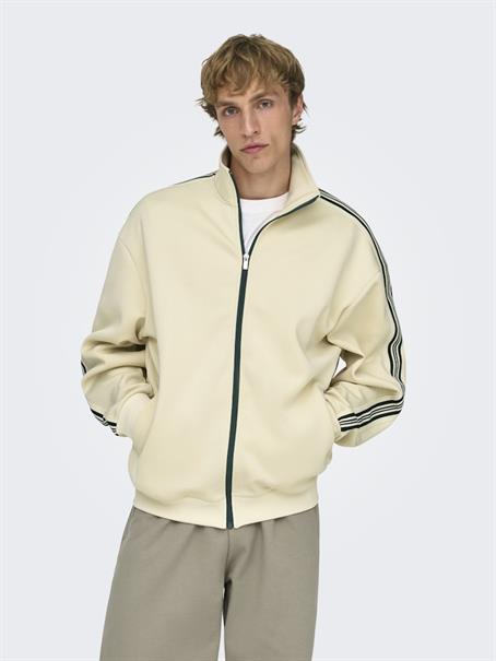 ONSRIBER RLX LS ZIP STRIPE TRACK SWEAT whitecap gray