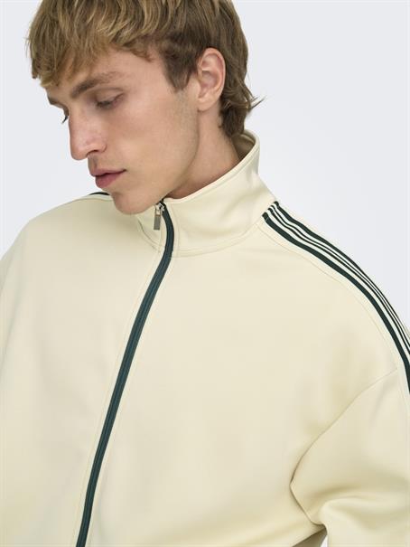 ONSRIBER RLX LS ZIP STRIPE TRACK SWEAT whitecap gray