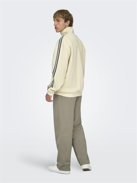 ONSRIBER RLX LS ZIP STRIPE TRACK SWEAT whitecap gray