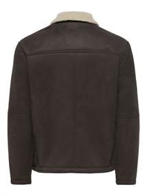 ONSROYCE SHEARLING JACKET OTW hot fudge