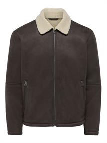 ONSROYCE SHEARLING JACKET OTW hot fudge