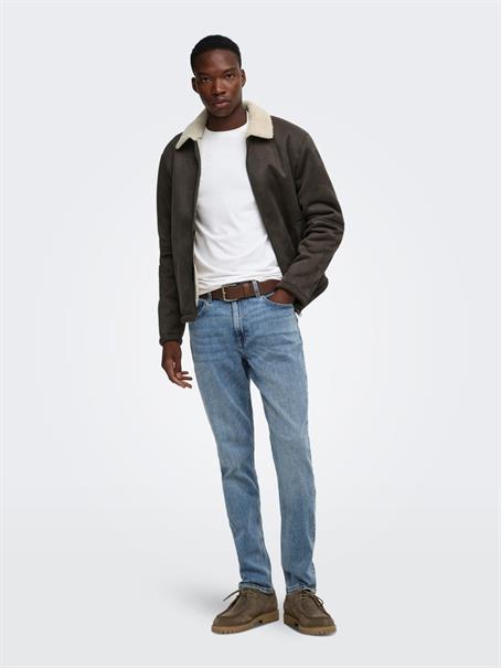 ONSROYCE SHEARLING JACKET OTW hot fudge