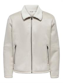 ONSROYCE SHEARLING JACKET OTW silver lining