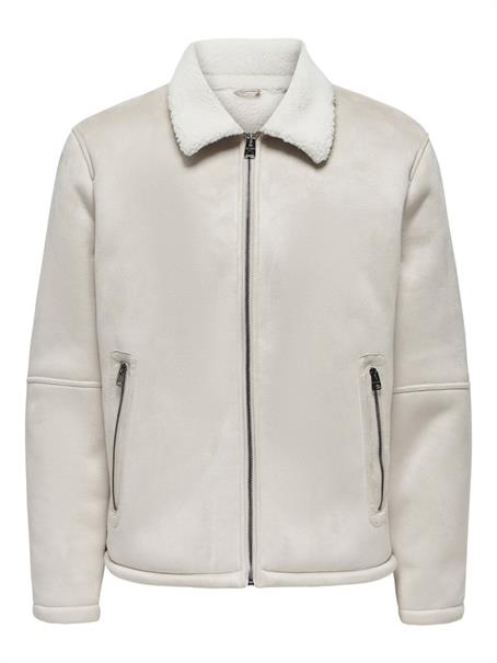 ONSROYCE SHEARLING JACKET OTW silver lining