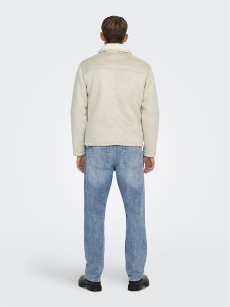 ONSROYCE SHEARLING JACKET OTW silver lining