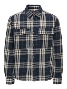 ONSSCOTT LS CHECK FLANNEL OVERSHIRT 5629 dark navy