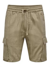 ONSSINUS 0019 COT LIN CARGO SHORTS chinchilla