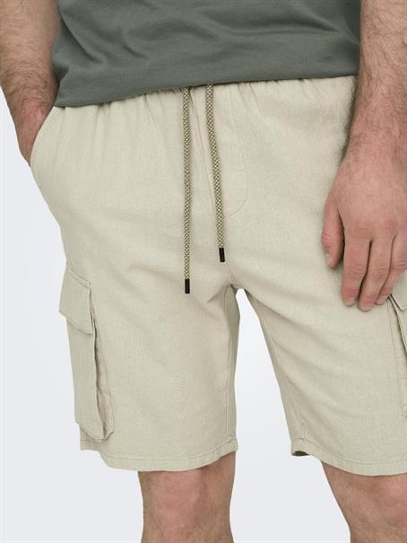 ONSSINUS CARGO 0007 COT LIN SHORTS silver lining
