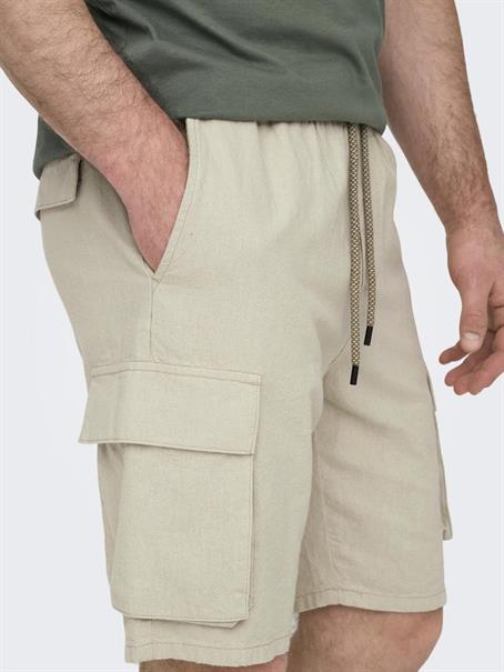 ONSSINUS CARGO 0007 COT LIN SHORTS silver lining