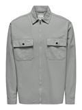 ONSTEAM LS HEAVY TWILL ZIP RLX SHIRT limestone
