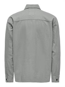 ONSTEAM LS HEAVY TWILL ZIP RLX SHIRT limestone