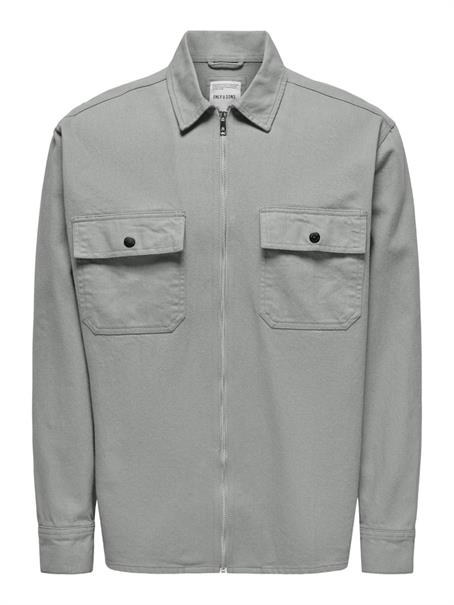 ONSTEAM LS HEAVY TWILL ZIP RLX SHIRT limestone