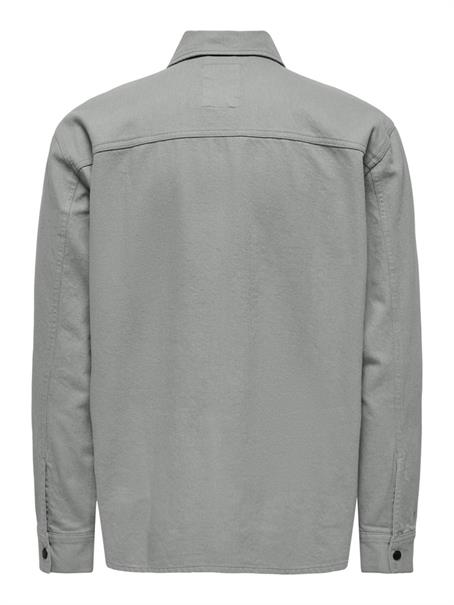 ONSTEAM LS HEAVY TWILL ZIP RLX SHIRT limestone