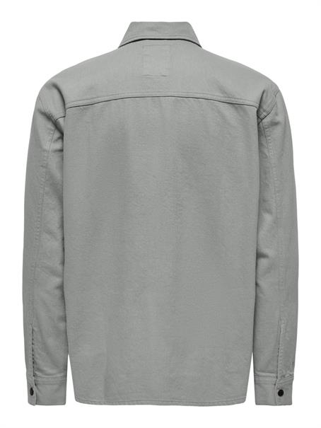 ONSTEAM LS HEAVY TWILL ZIP RLX SHIRT limestone
