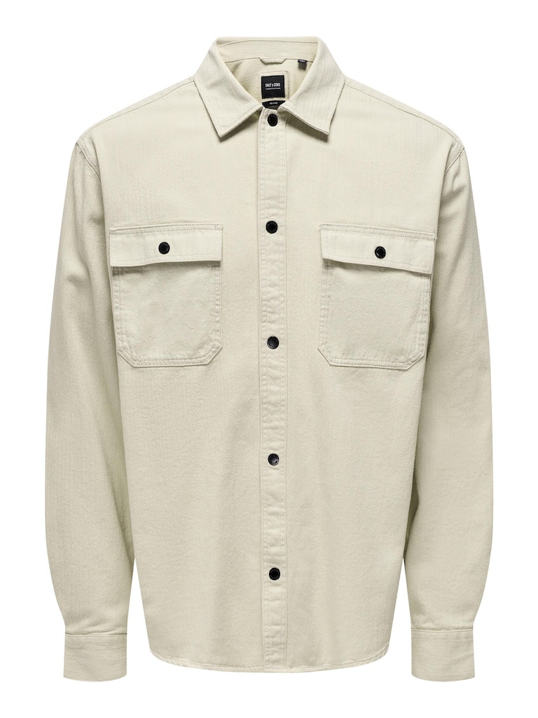 Only & Sons - Herren Langarmhemd - Beige - Größe: XXL - bei Tara-M