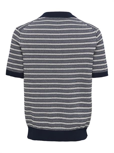 ONSTILO LIFE REG SS SPLIT NECK KNIT NOOS dark sapphire