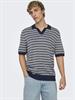 ONSTILO REG SS SPLIT NECK KNIT NOOS dark sapphire