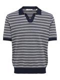 ONSTILO REG SS SPLIT NECK KNIT NOOS dark sapphire