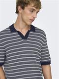 ONSTILO REG SS SPLIT NECK KNIT NOOS dark sapphire