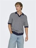 ONSTILO REG SS SPLIT NECK KNIT NOOS dark sapphire