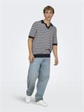 ONSTILO REG SS SPLIT NECK KNIT NOOS dark sapphire