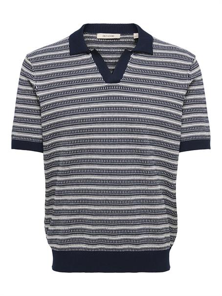 ONSTILO REG SS SPLIT NECK KNIT NOOS dark sapphire