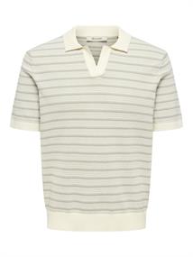 ONSTILO REG SS SPLIT NECK KNIT NOOS gardenia