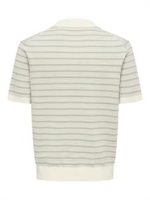 ONSTILO REG SS SPLIT NECK KNIT NOOS gardenia