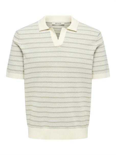 ONSTILO REG SS SPLIT NECK KNIT NOOS gardenia