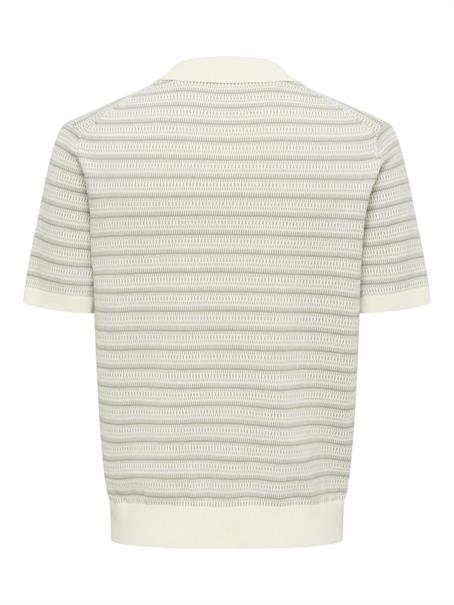 ONSTILO REG SS SPLIT NECK KNIT NOOS gardenia