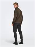 ONSTING REG HALF ZIP KNIT NOOS coffee bean