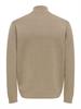 ONSTING REG HALF ZIP KNIT NOOS desert taupe