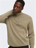 ONSTING REG HALF ZIP KNIT NOOS desert taupe