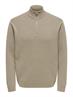 ONSTING REG HALF ZIP KNIT NOOS desert taupe