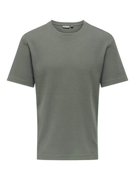 ONSTOBIE REG SS WAFFLE TEE NOOS castor gray