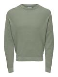 ONSTONY DS 12 LS WAFFLE CREW KNIT NOOS wrought iron