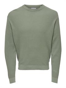 ONSTONY DS 12 LS WAFFLE CREW KNIT NOOS wrought iron