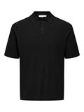 ONSTONY REG 12 SS WAFFLE POLO KNIT black