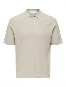 ONSTONY REG 12 SS WAFFLE POLO KNIT moonstruck