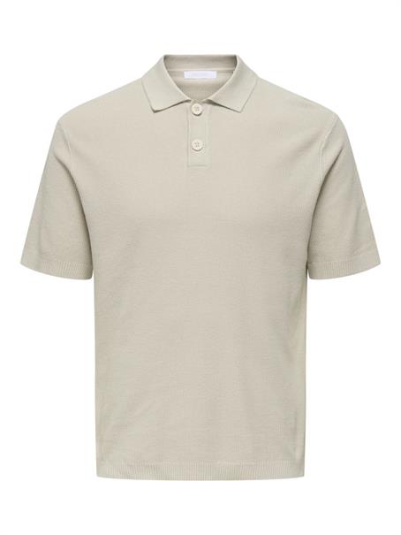 ONSTONY REG 12 SS WAFFLE POLO KNIT moonstruck
