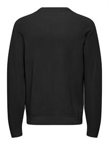 ONSTONY RLX 12 LS WAFFLE CREW KNIT NOOS black