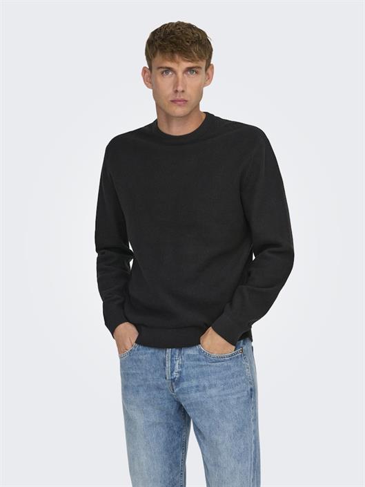 onstony-rlx-12-ls-waffle-crew-knit-noos-black