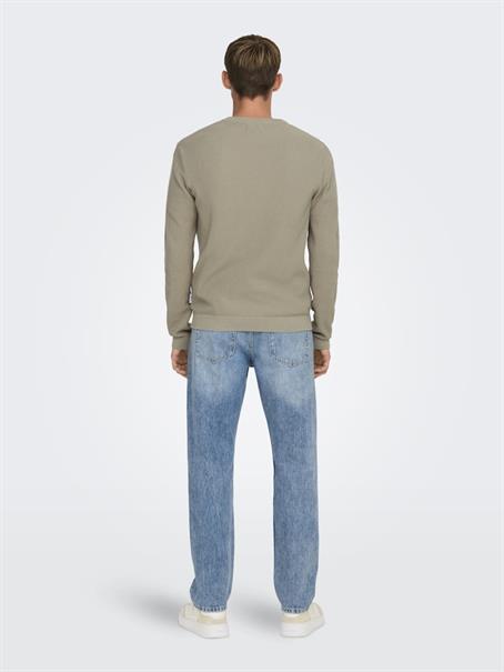 ONSTONY RLX 12 LS WAFFLE CREW KNIT NOOS string