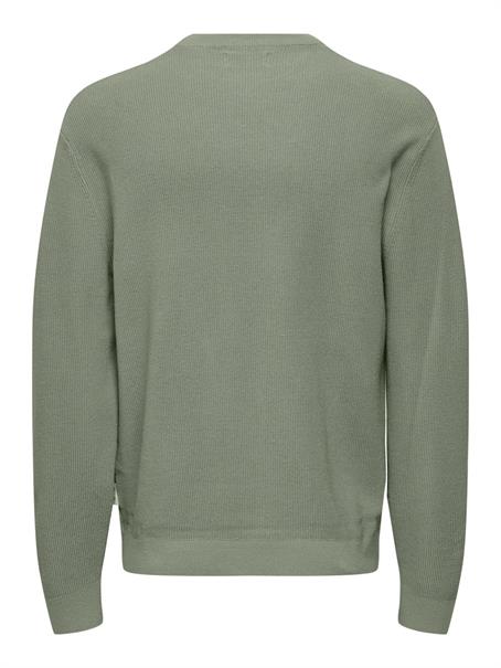 ONSTONY RLX 12 LS WAFFLE CREW KNIT NOOS wrought iron