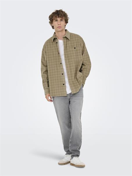 ONSWALEED CORDUROY OVERSHIRT 0345 VD chinchilla