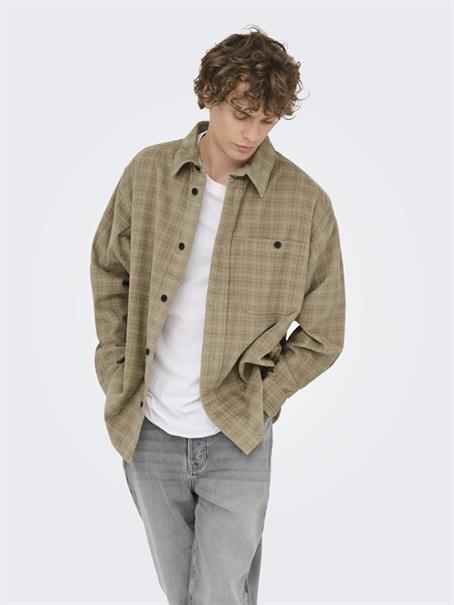 ONSWALEED CORDUROY OVERSHIRT 0345 VD chinchilla