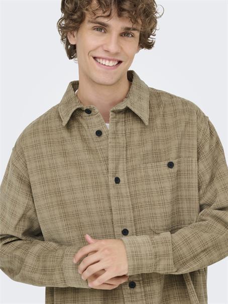 ONSWALEED CORDUROY OVERSHIRT 0345 VD chinchilla
